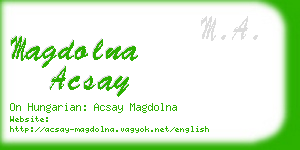 magdolna acsay business card